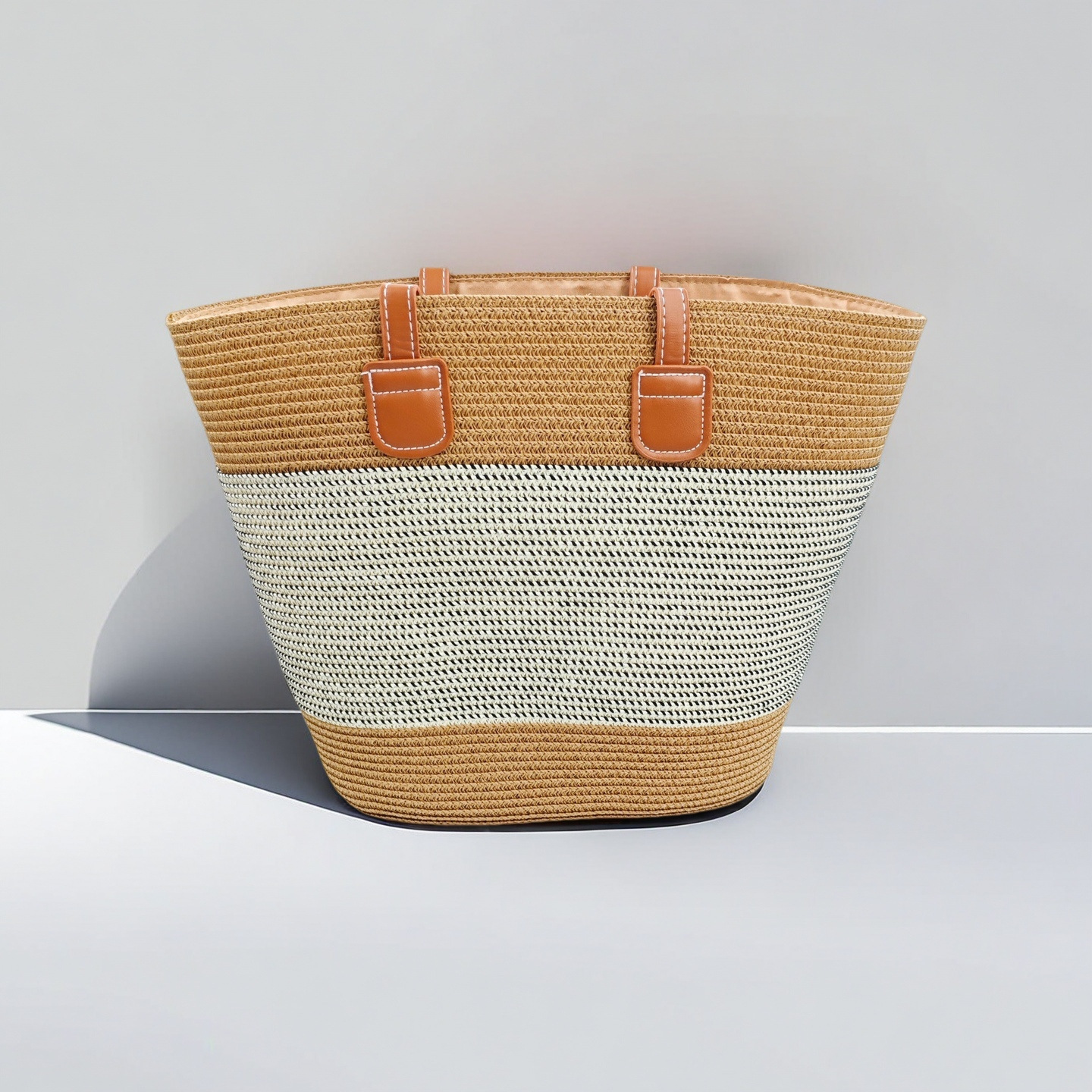 Bolso de paja femenino verano estilo ins 2024 nuevo estilo playa playa playa al aire libre vacaciones bolso de hombro de gran capacidad