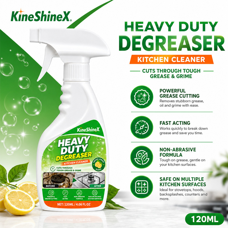Kineshinex Kitchen Heavy Grease Cleaning Spray Powerful Oil and Stain Remover with Lemon Fragrance for Stove and Range Hood Kineshinex Kitchen Heavy Grease Cleaning Spray Powerful Oil and Stain Remover with Lemon Fragrance for Stove and Range Hood