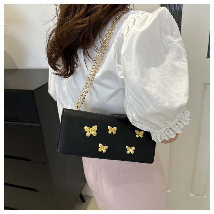 Trendy fashionable butterfly chain small square niche and beautiful French stick shoulder crossbody bag, women's bag_voghion.com