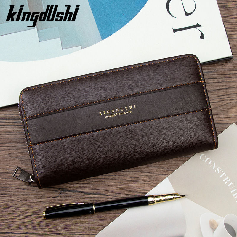 Fashionable Patchwork Brushed Leather Texture Men's Wallet, Long Clutch Bag, Large Capacity Coin and Card Holder, Wrist Strap Phone Bag Fashionable Patchwork Brushed Leather Texture Men's Wallet, Long Clutch Bag, Large Capacity Coin and Card Holder, Wrist Strap Phone Bag