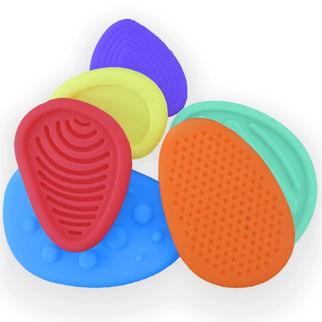 [跨境新品Fidget Toys硅胶感官石儿童解压玩具柔软硅胶纹理担忧石]