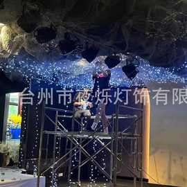婚礼堂舞台布置led铜线灯批发米粒灯铁丝星空网满天星吊顶装饰灯