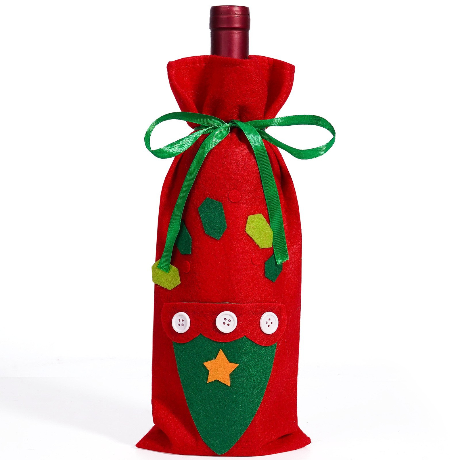 Decoración de Navidad transfronteriza cubierta de botella de vino no tejido creativo set de vino de mesa decoración de restaurante accesorios de vino