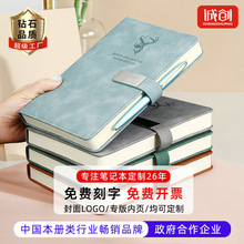高颜值a5笔记本本子仿皮手账本加厚会议b5简约商务记事本定制logo