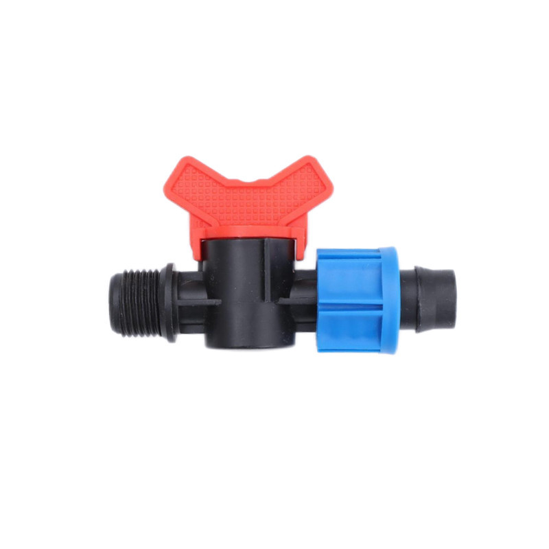 Pe válvula pequeña tubería de agua tubería de goteo conector de riego cerradura de riego hembra válvula de alambre macho conector de rosca macho interruptor de válvula al por mayor 211