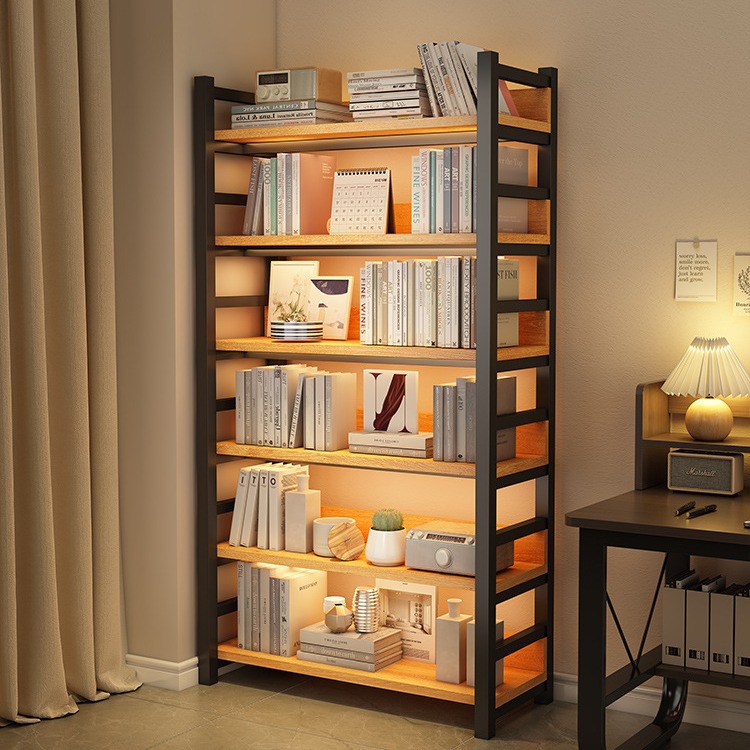 Estante de libro estante de piso estante de almacenamiento estante de almacenamiento multicapa de hierro forjado estante de almacenamiento simple de sala de estar dormitorio