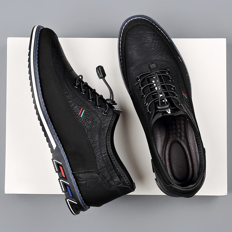 Cross-border 2025, otoño de nuevos zapatos deportivos de conducción, moda y cómodos, zapatos de cuero casuales sin abrazaderas para hombres image 5
