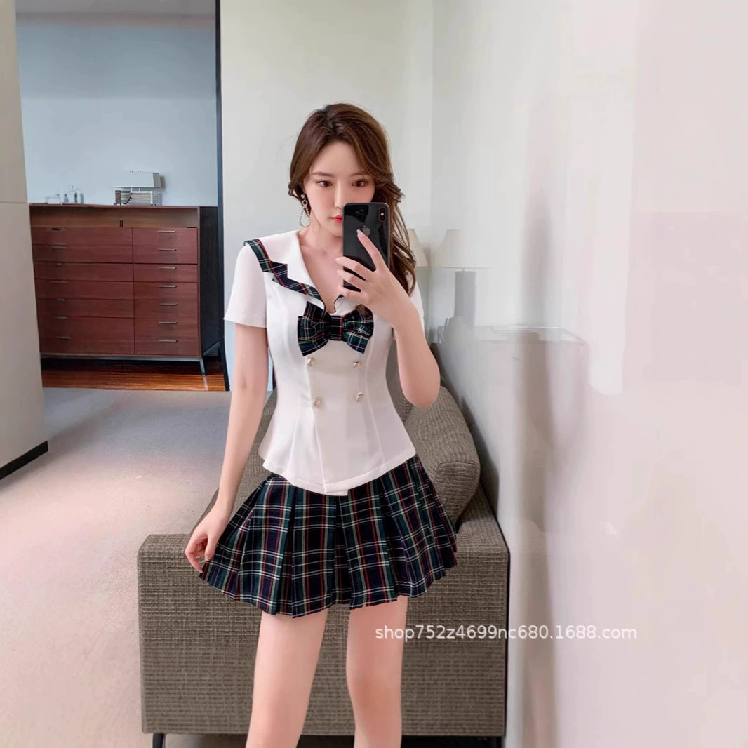Техник набор рабочей одежды в стиле колледжа, стиль кампуса, тонкое тело, новый соблазнительный ночной клуб, ноги, одежда 5308