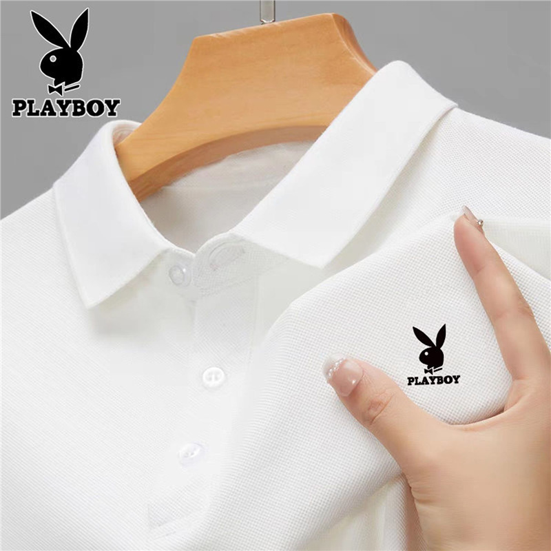 Playboy Sports Quick-Drying Polo Shirt Fitness Training Breathable Lapel Short-Sleeved T-Shirt for Men and Women Pure Color New Style Playboy Sports Quick-Drying Polo Shirt Fitness Training Breathable Lapel Short-Sleeved T-Shirt for Men and Women Pure Color New Style