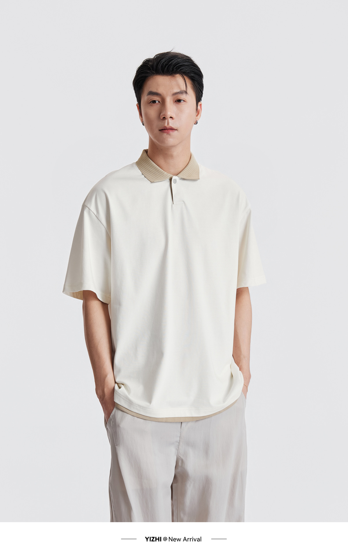 Áo Polo Nam Cổ Bẻ Phong Cách Cổ Điển, Chất Liệu Cotton Thoáng Mát, Form Rộng Vai Xuôi — màu sắc chi tiết 10