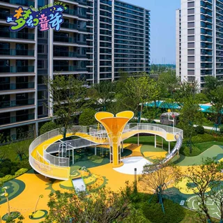 户外非标花瓣游乐设施设计组合滑梯厂家定做 小区公园亲子乐园