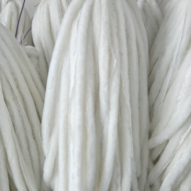 4/5cm仿獭兔毛条白色毛绒条人造毛毛条汉服斗篷毛边辅料假毛毛条