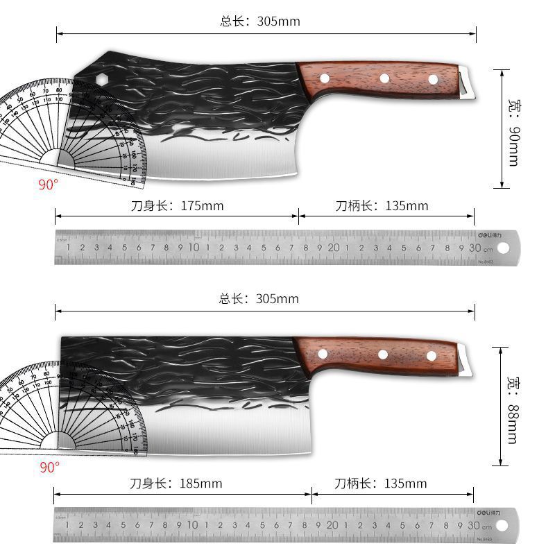 Cuchillo de corte de hueso cuchillo de acero para cortar carne y matar pescado cocinero forjado forjado acero inoxidable especial tecnología de corte de doble propósito cuchillo de cocina Yangjiang