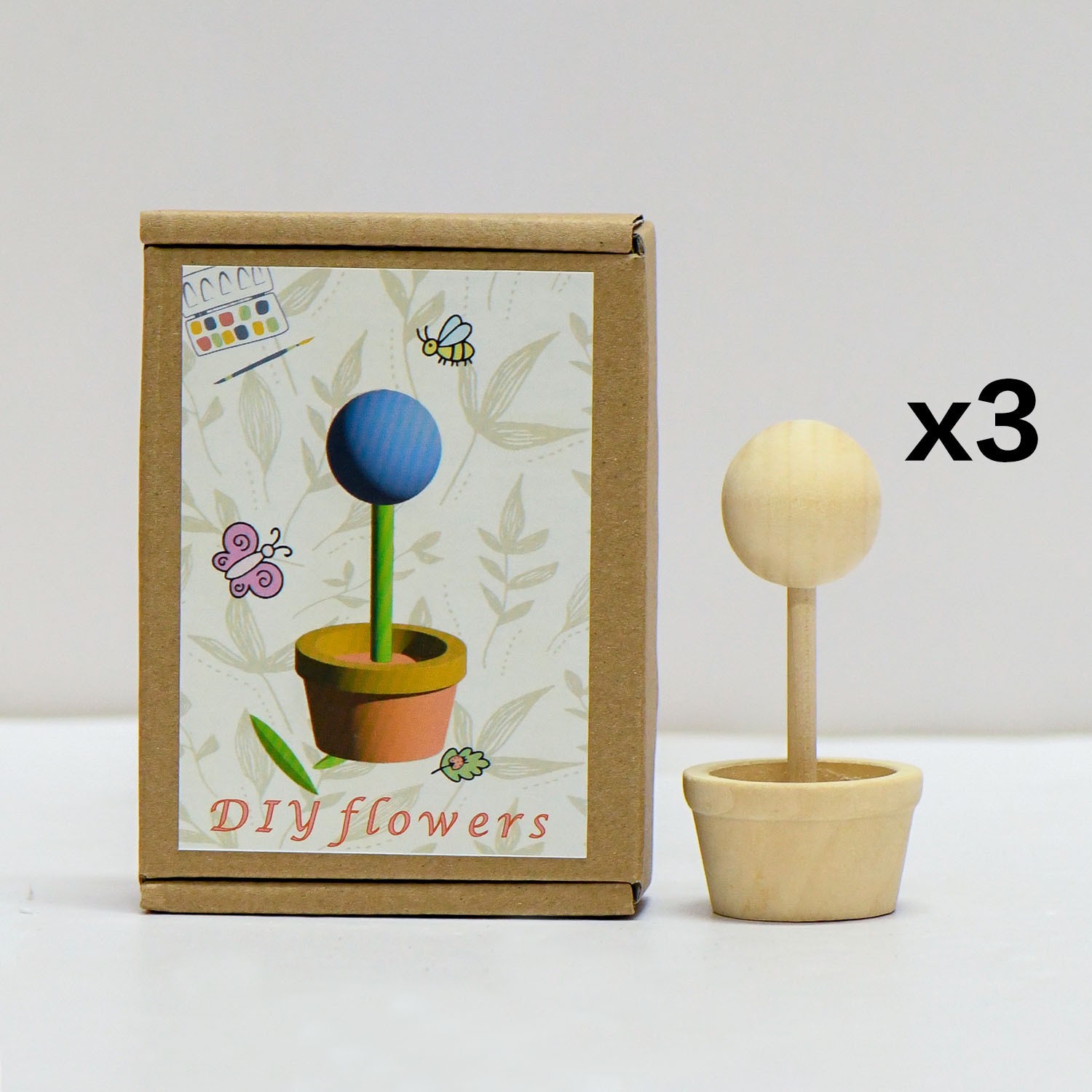 Nuevo producto bricolaje pintado a mano madera embrión fruta árbol de Navidad campana hongo casa se puede colorear regalo de vacaciones preescolar