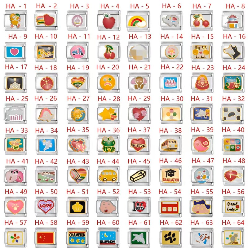 Italian Charm Module Bracelet Stainless Steel Oil Dripping Handmade Free Matchinging Splicing DIY Unisex Bracelet