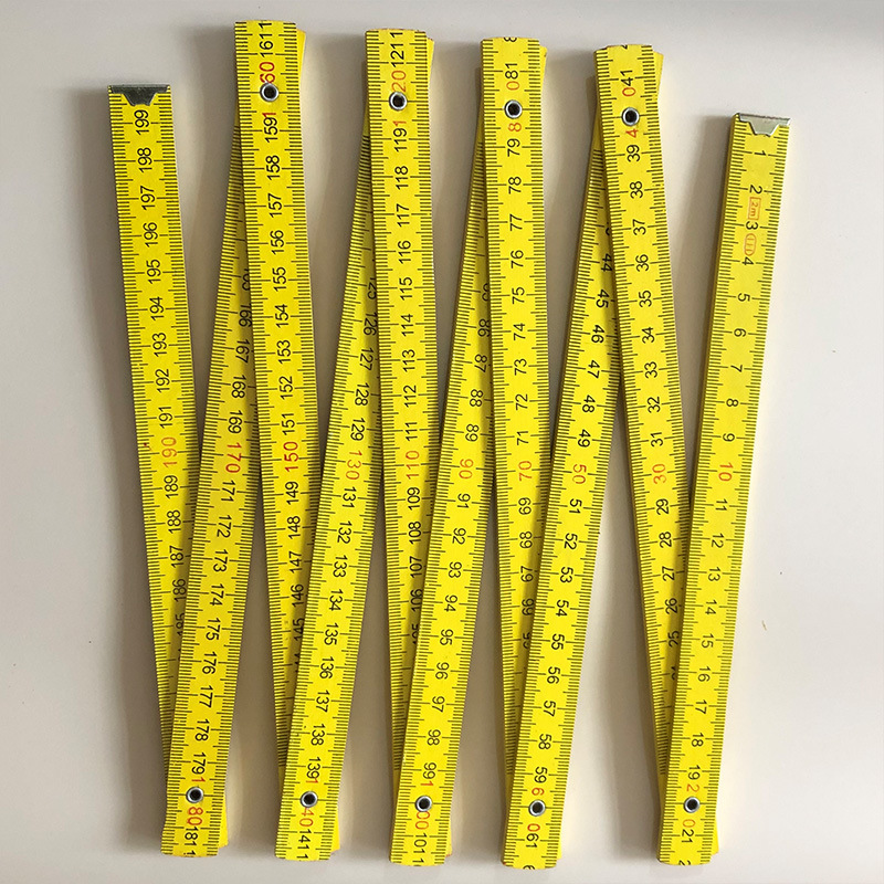 2米10折木折尺公制刻度木制尺绘图工具教学用品两米十折叠两米尺