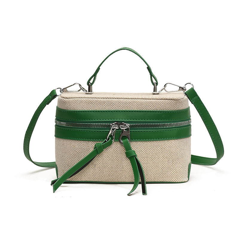 2025 nuevo nicho de diseño retro color contrastante empalme bolso de mano personalidad viaje elegante mochila de hombro