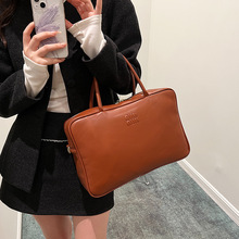 跨境新款复古波士顿包包女商务简约手提公文包通用休闲百搭小方包