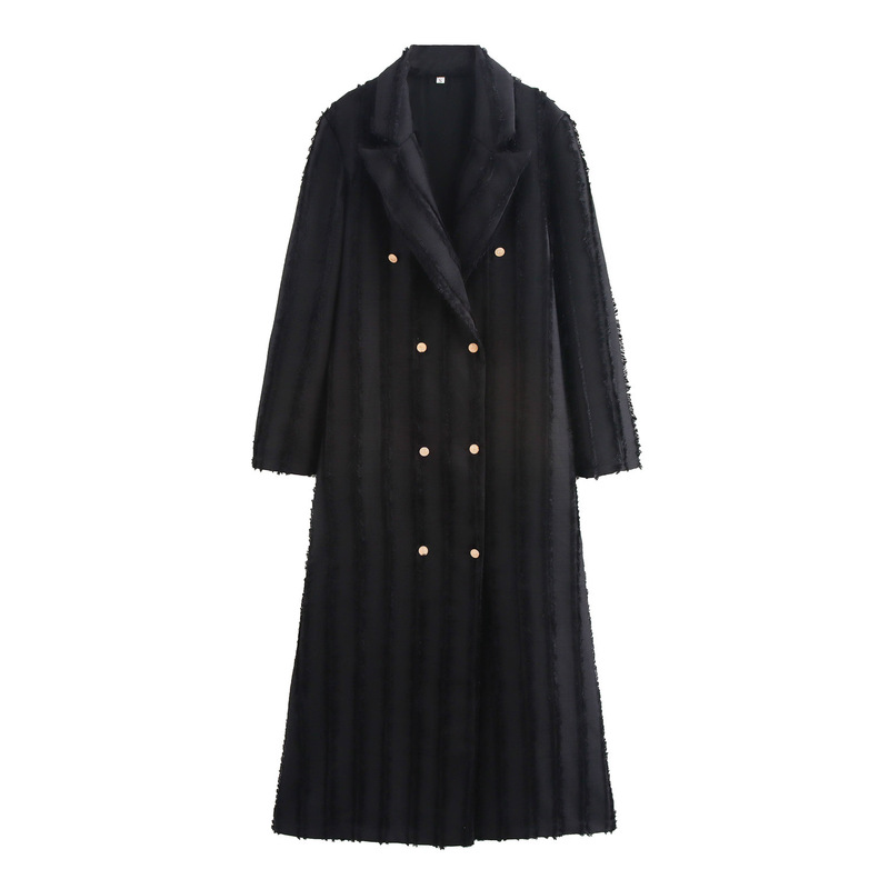 European and American women's foreign trade manufacturers autumn and winter cool Sa wind suit coat double-breasted fashion wind wide extended coat European and American women's foreign trade manufacturers autumn and winter cool Sa wind suit coat double-breasted fashion wind wide extended coat