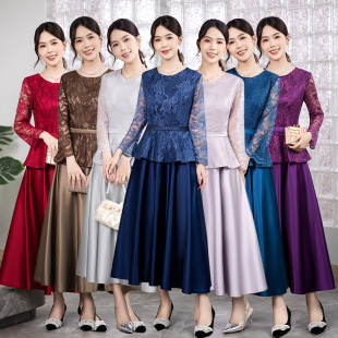 Annual Meeting Evening Dress 2025 New Summer Lace Slim Cross-Border Long Slim Wish Independent Standing Elegant Dress