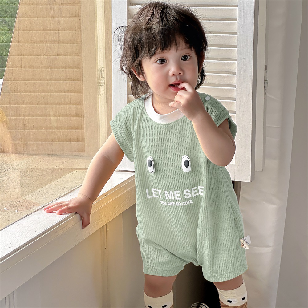 2024 verano 0-2 años bebé casual cuello redondo letras mameluco sin mangas mameluco estilo fino ropa de salida para bebés
