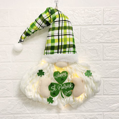 Gold Green 2024 St. Patrick's Day Decorative Home Wall Hanging Green Leaf Faceless Old Man Door Hook Wall Decor