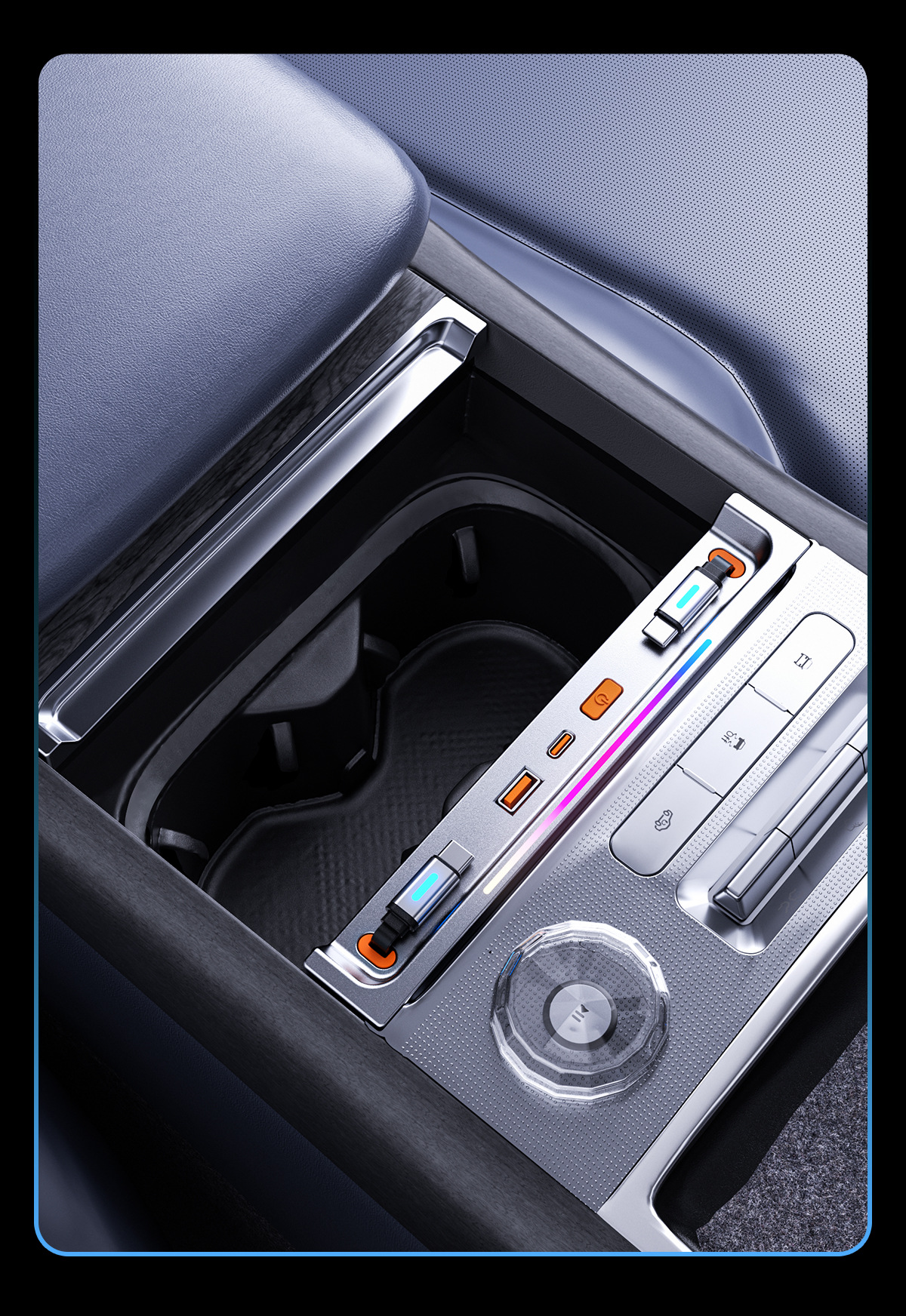 Suitable for Zeekr 9X Car Expansion Dock Cigarette Lighter Adapter Super Fast Charging Multifunctional Hidden Interior Modification Parts