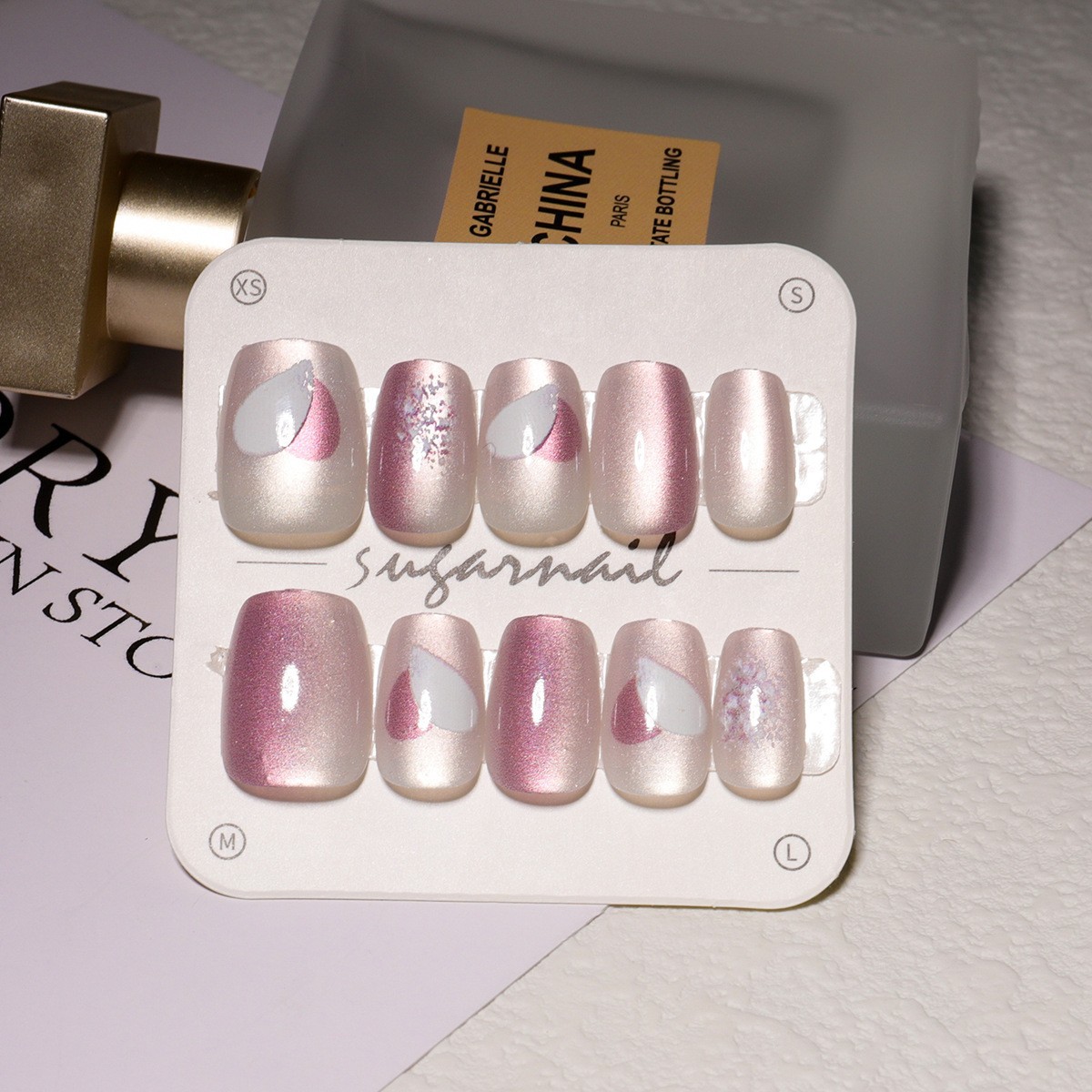 Manicure nuevo cristal ojo de gato usar uñas de alta calidad manuales manicure piezas de 10 piezas empaquetadas decodificación usar uñas al por mayor