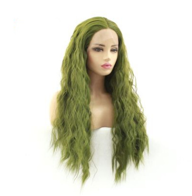 Nuevo maíz de encaje frontal pelucón ondulado pelucón fibra química al por mayor LW0048