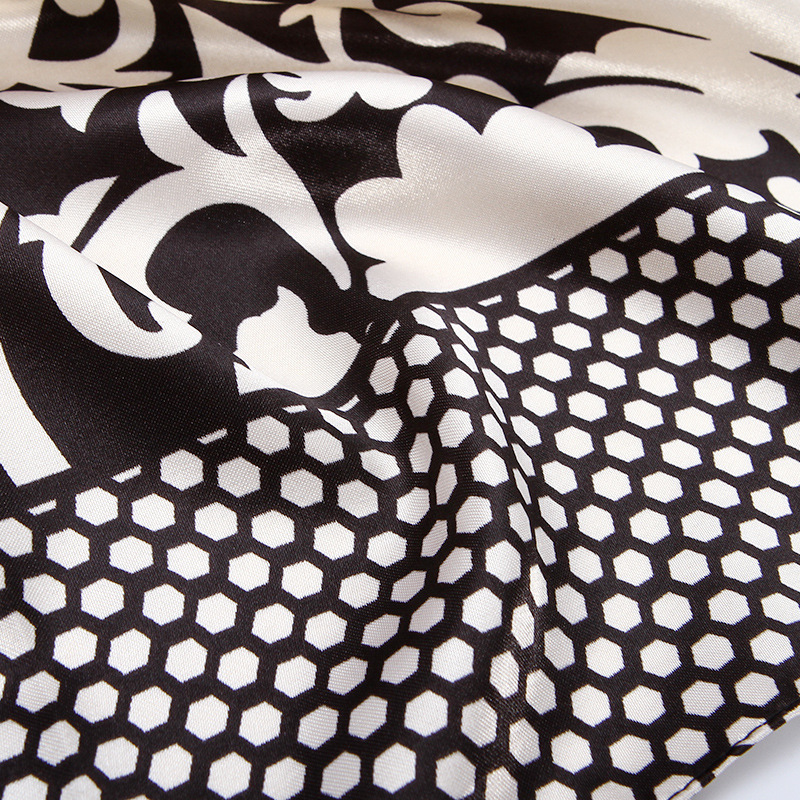 Scarf Classification Women's Elegant Flower Satin Printing Silk Scarves