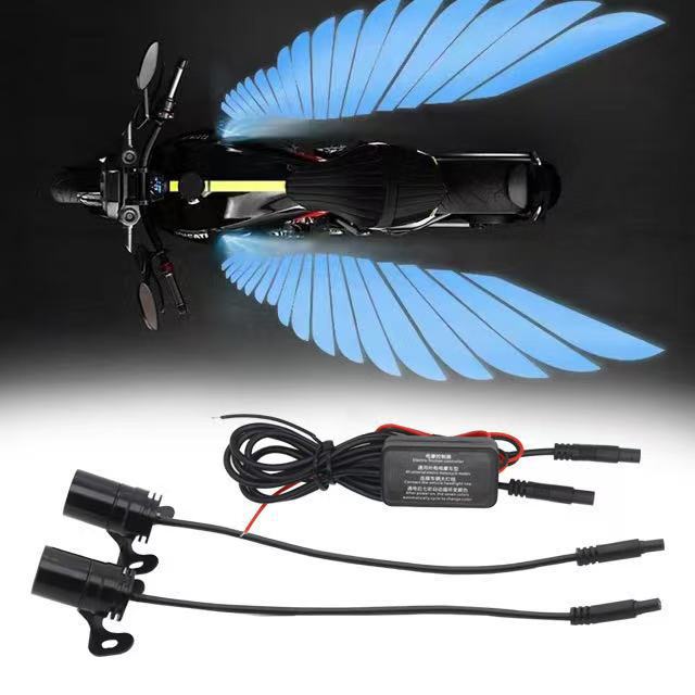 Motorcycle Angel Wings, Universal Lamp eyebrow - blue-single