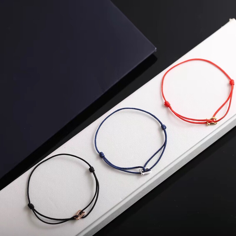 Fr Den V Gold Bracelet Couple Bracelet Horseshoe Buckle Fred Men's and Women's Red Rope Bracelet