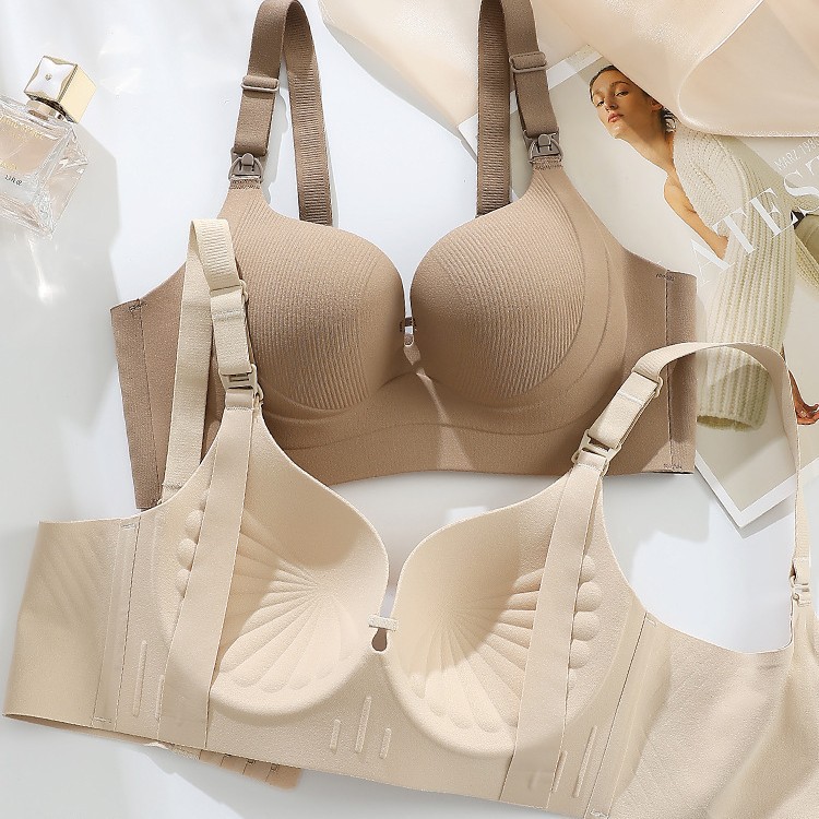 Seamless Soft Support Bra Women Small Chest Gather Push-up Reduce Side Boobs Non-empty Cup Lift Up Anti-sagging Brassiere