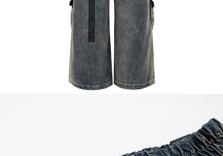 Men's Clothing VINTAGE GARC niche trendy brand RO style wide leg multi pocket flared distressed jeans men's vibe cotton_voghion.com