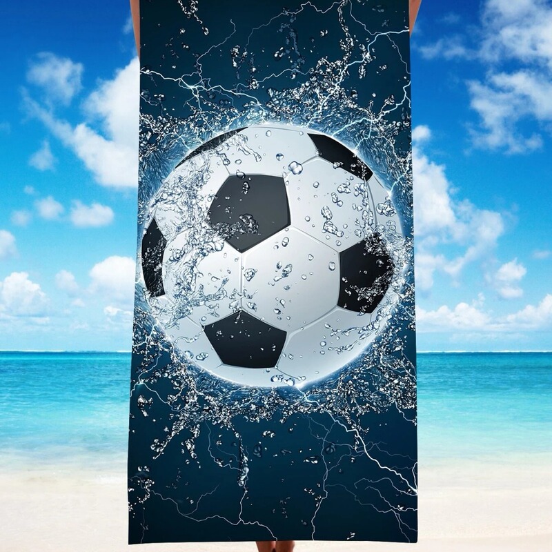 Popular Foreign Trade Basketball Pattern Summer Bath Towel, Vacation Beach Towel, Foreign Trade Microfiber Beach Towel