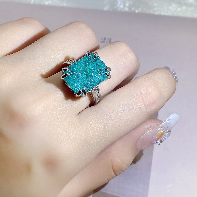 Lady Geometric Copper Plating Zircon Rings 1 Piece