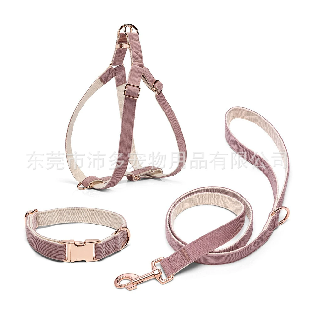 Amazon Внешняя торговля Грудь Спина вельвет Тяговый канат воротник Веревка для собак зоотовары Золотая пряжка новый оптовый большой щенок