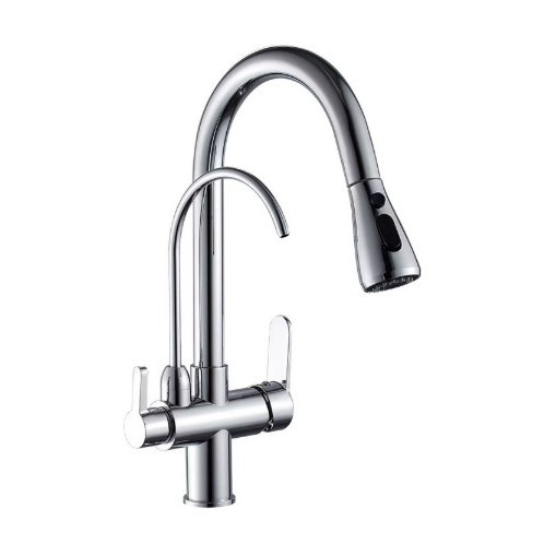 Grifo Extraíble para Fregadero de Cocina Tres en Uno de Cobre Multifuncional