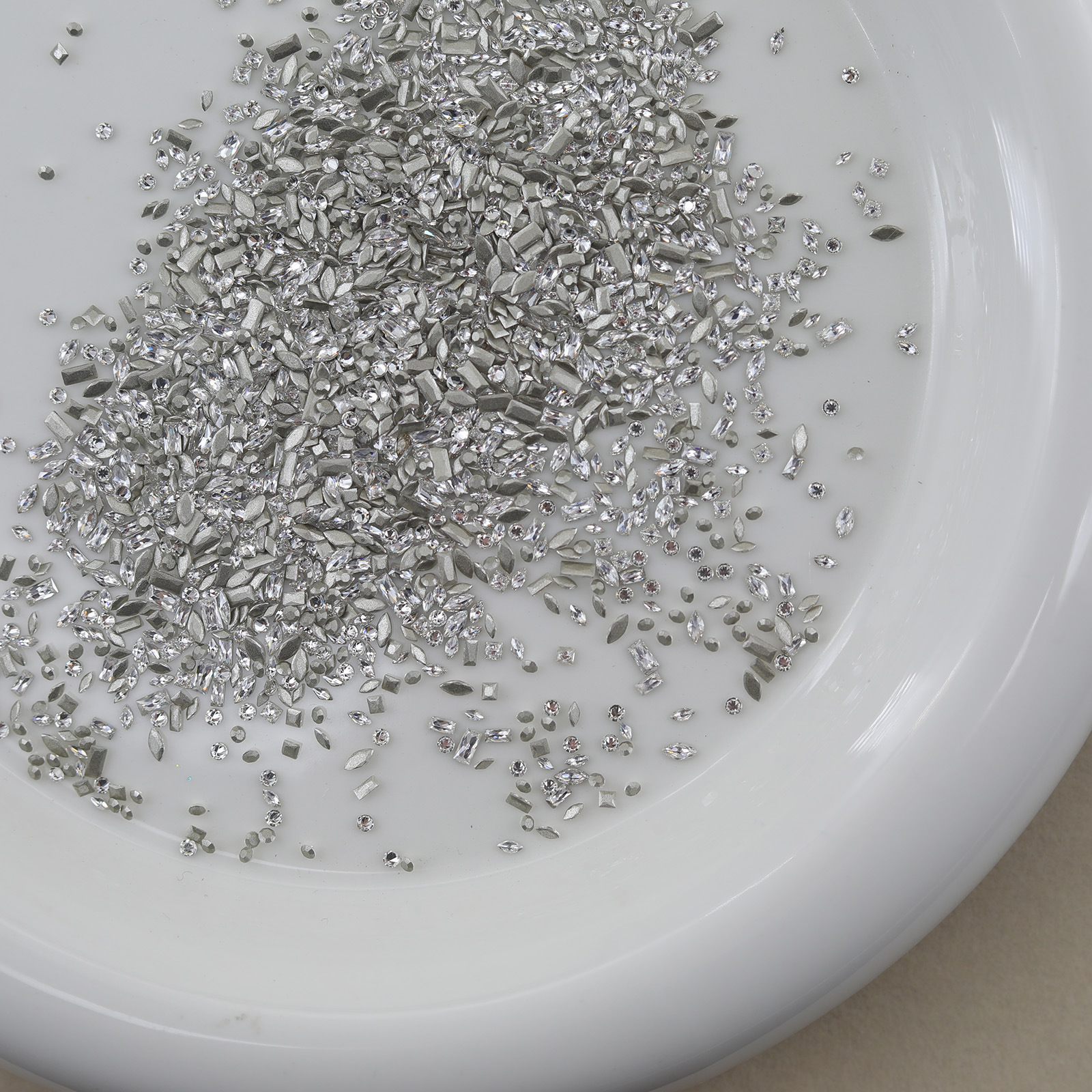 Mezcla blanca de circón de fondo plano (mini)