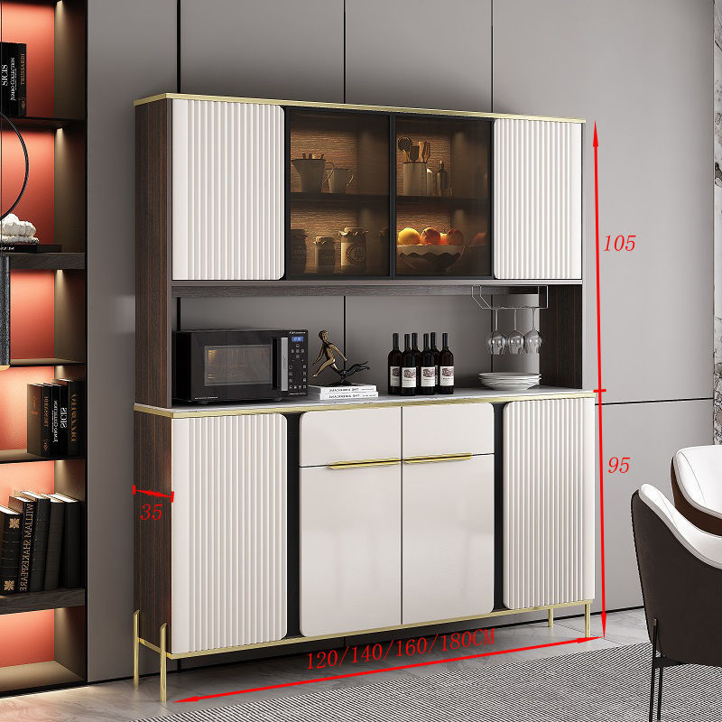 Gabinete de comedor ligero y de lujo italiano simple contra la pared de vinos en cocina multifuncional de gran capacidad de almacenamiento de almacenamiento
