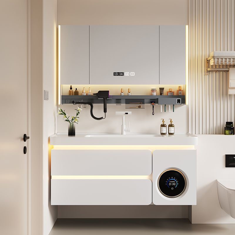 Bathroom cabinet, washing machine combination, hand washing ceramic integrated bathroom washbasin, multi-functional washbasin, new style for washing and grooming details Picture