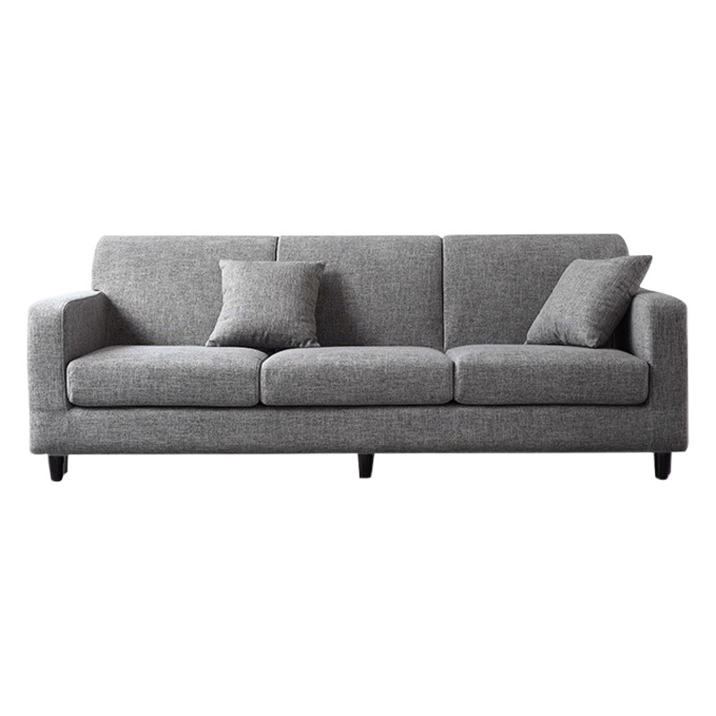 Sofá minimalista moderno de lujo nórdico, gris, de líneas rectas, conjunto combinado para oficina o alquiler, tapizado en tela, muebles para apartamentos pequeños.
