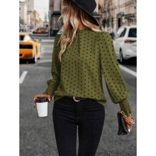 D 36486 Polka dot short-sleeve top ����ӡ���̿������