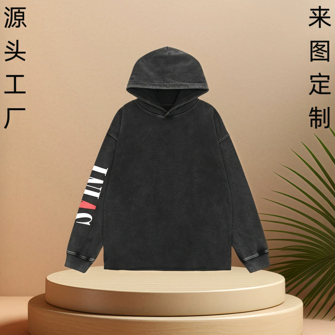 Фабрика изготовленный на заказ весна и осень жареный Повседневный свитер со снежинками Мужская и женская модная марка High Street печать старый свитер для стирки на заказ