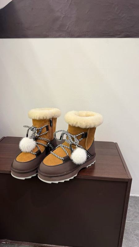 外贸2025秋冬季新款雪地靴女前绑带厚底加绒加厚短靴子保暖棉鞋子|undefined