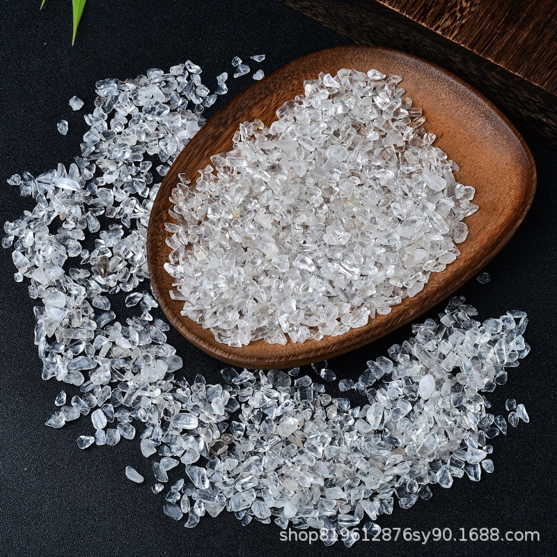 天然水晶碎石批发白水晶扩香石摆件饰品鱼缸景石造景石商务礼品