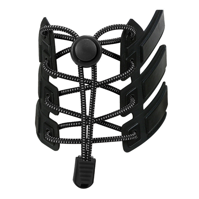 Cross-border in stock Stretch Lazy Shoelace Buckle for Adults and Children Tie-free Sports Elastic Mountaineering Shoes with Rope Pair