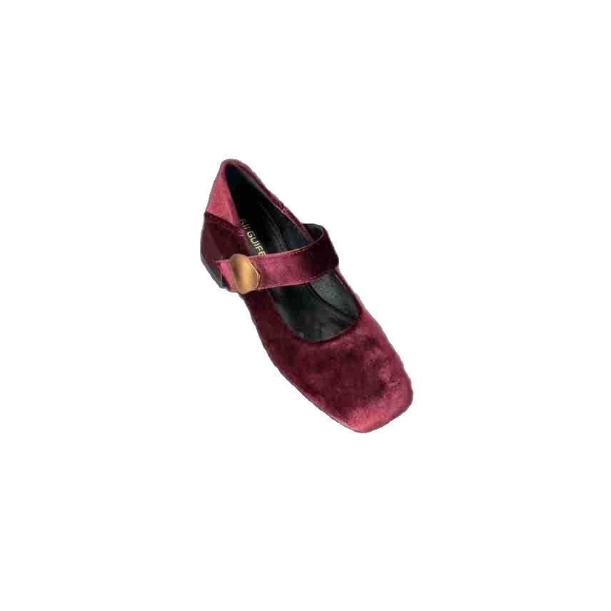Korean-style Square-toed Mary Jane For Women, 2026 Spring New Model, Square-heeled, Velcro Strap Single Shoes_vogvips.com