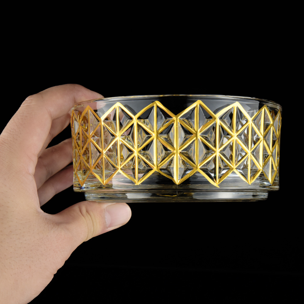 欧式水晶玻璃首饰盒装饰摆件 轻奢描金饰品收纳盒 炫丽首饰盒三层