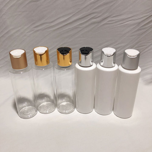 120ml flat shoulder gold and silver anodized aluminum Qianqiu cap shampoo lotion shower gel pure dew plastic bottle